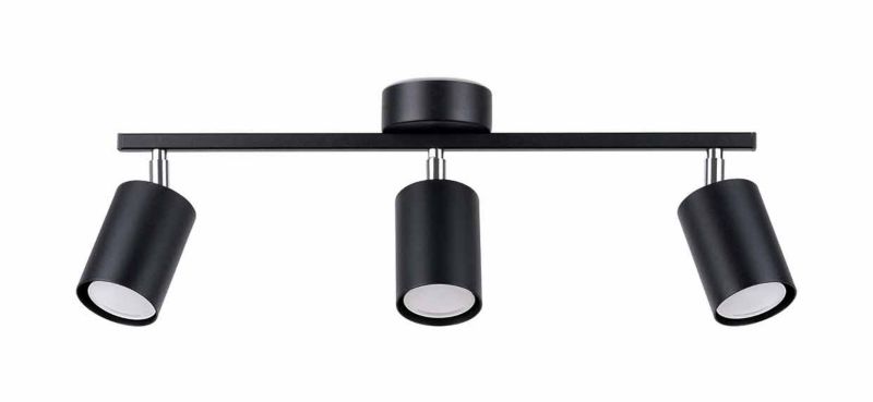 Spot sufitowy Sollux Lighting Lemmi czarny-chromowany  3 x GU10 x  IP20 wym: 46 x 8 cm - 1 szt.