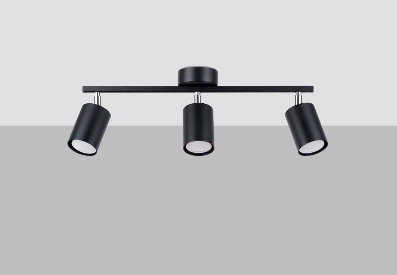 Spot sufitowy Sollux Lighting Lemmi czarny-chromowany  3 x GU10 x  IP20 wym: 46 x 8 cm - 1 szt.