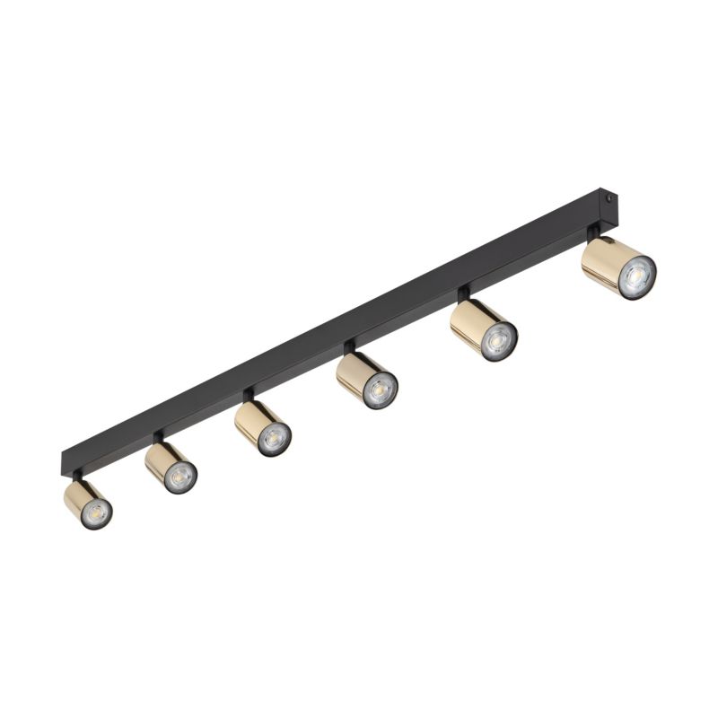 Spot TK-Lighting Top czarna listwa regulowana złote lśniące 6x gu10 - 1szt.
