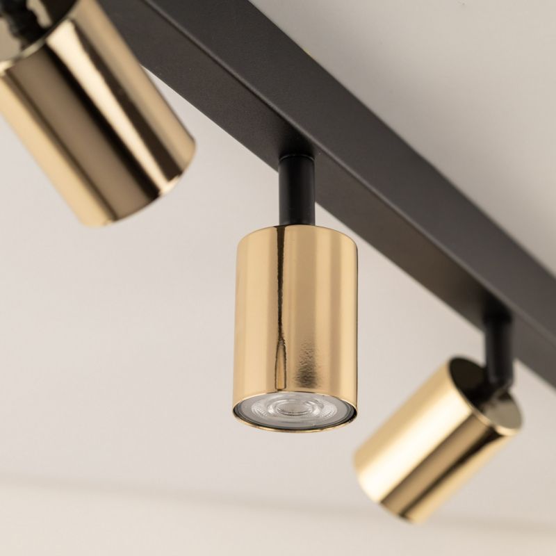 Spot TK-Lighting Top czarna listwa regulowana złote lśniące 6x gu10 - 1szt.