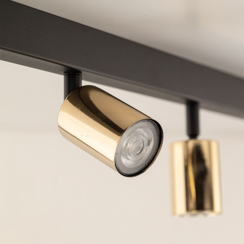 Spot TK-Lighting Top czarna listwa regulowana złote lśniące 6x gu10 - 1szt.