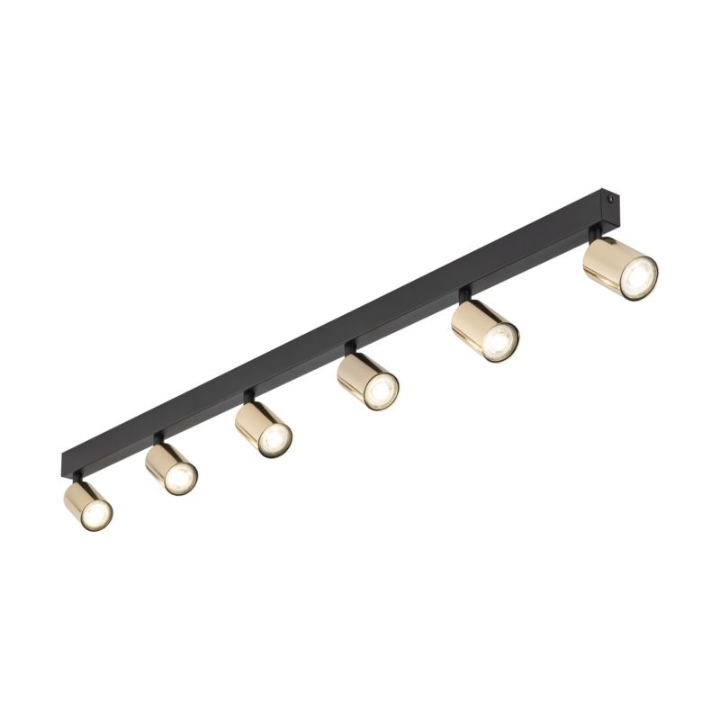 Spot TK-Lighting Top czarna listwa regulowana złote lśniące 6x gu10 - 1szt.