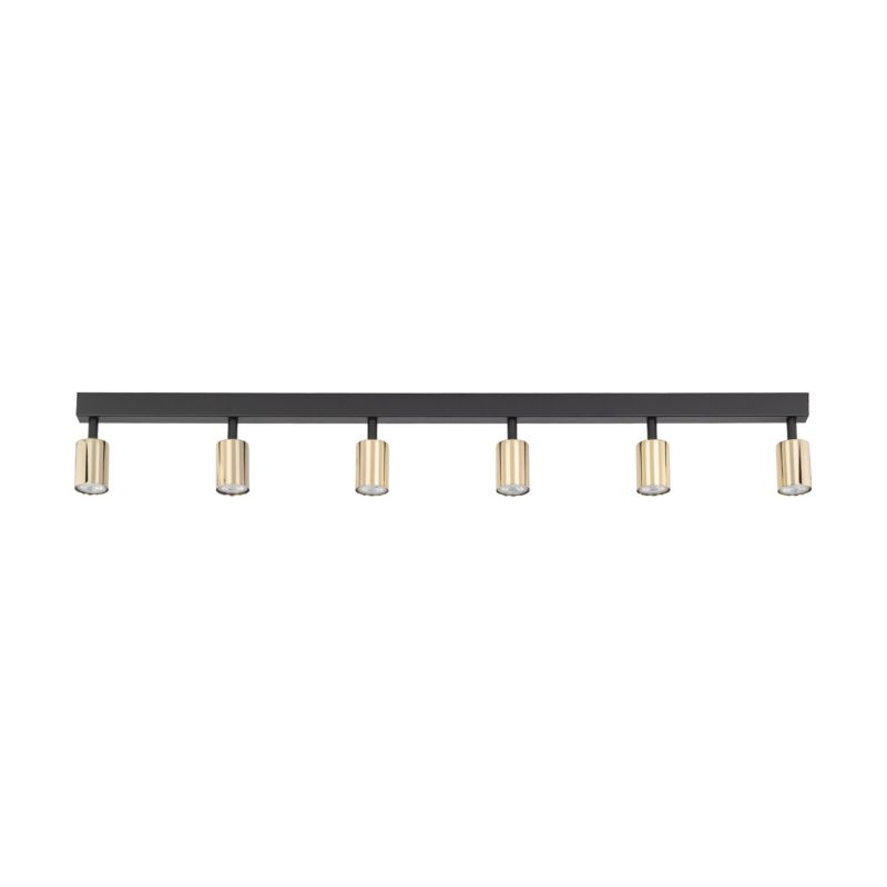Spot TK-Lighting Top czarna listwa regulowana złote lśniące 6x gu10 - 1szt.
