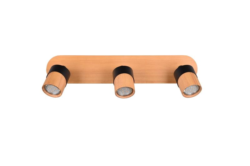Spot Trio Aruni  czarny z jasnym drewnem  3 x GU10 x  IP20 wym: 48 x 9 cm - 1 szt.