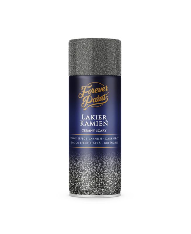 Spray Forever Paints efekt kamienia ciemny szary 400 ml