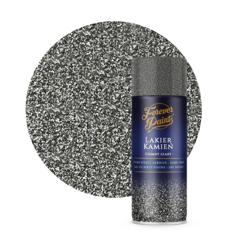 Spray Forever Paints efekt kamienia ciemny szary 400 ml