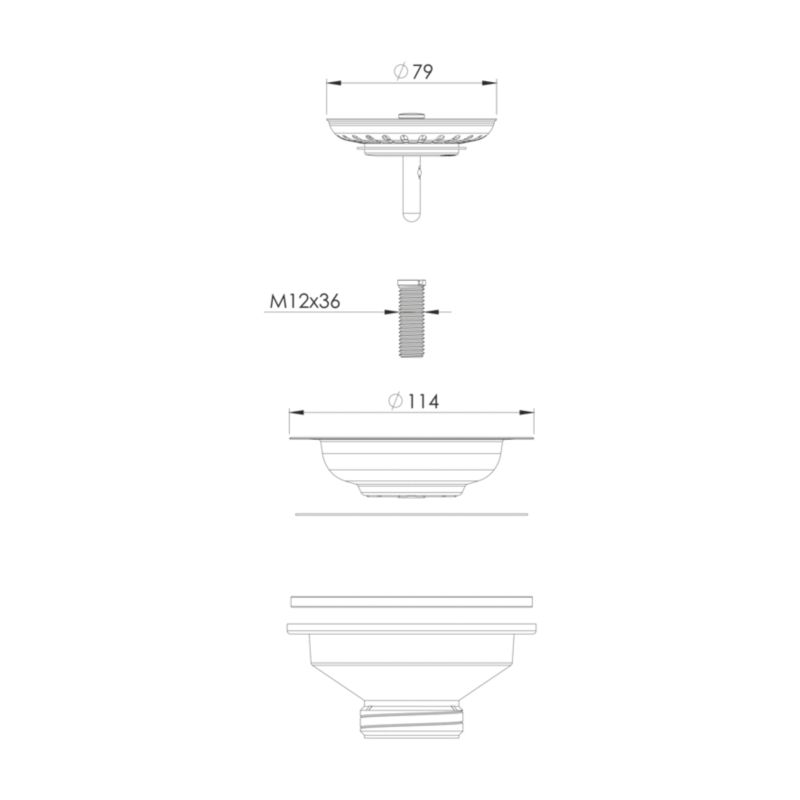 Spust zlewu 90 mm z sitkiem inox