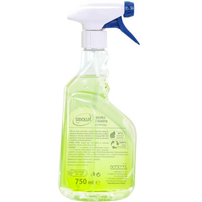 Środek do szyb Sidolux Crystal lemon 0,75 l