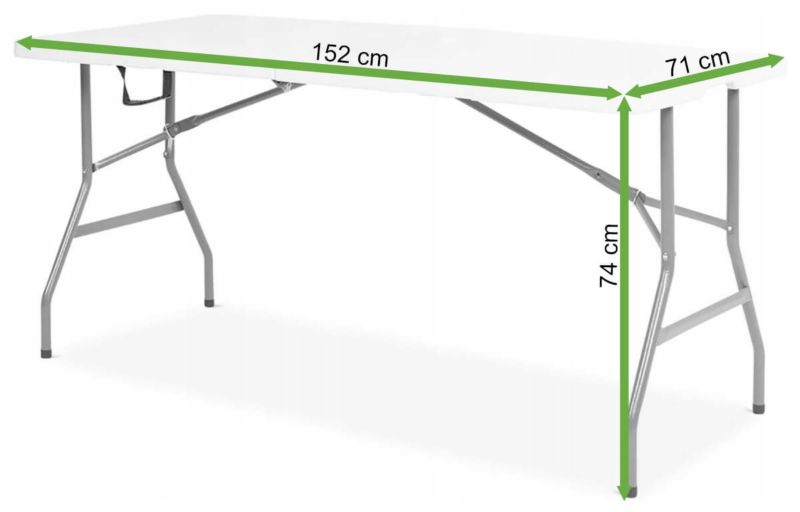 Stół Cateringowy Focus Garden Bankietowy Ogrodowy Składany Turystyczny walizka 152 cm Biały 1 szt