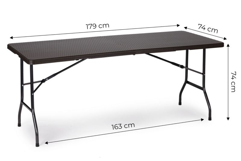 Stół cateringowy ModernHome bankietowy ogrodowy składany 180x75 cm ratan 1 szt.
