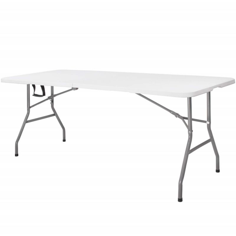 Stół cateringowy Springos 180x74 cm stolik składany ogrodowy, turystyczny walizka biały 1 szt.