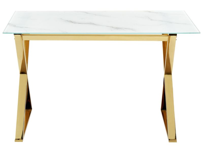 Stół do jadalni Attica 70 cm 120 cm Efekt marmuru Biały marmur 1 szt.