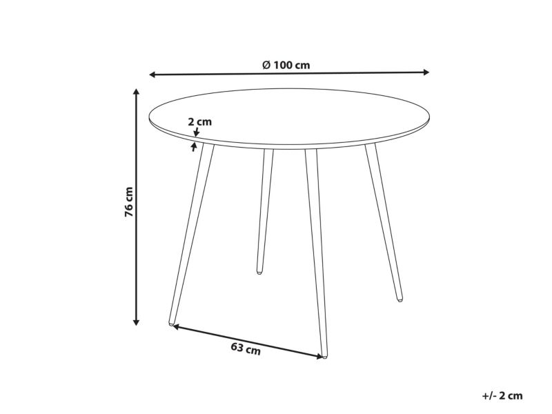 Stół do jadalni Bjorka 100 cm 100 cm Jasne drewno 1 szt.