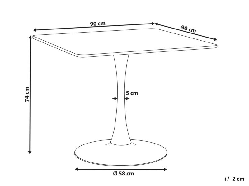 Stół do jadalni Boca 90 cm 90 cm Jasne drewno 1 szt.