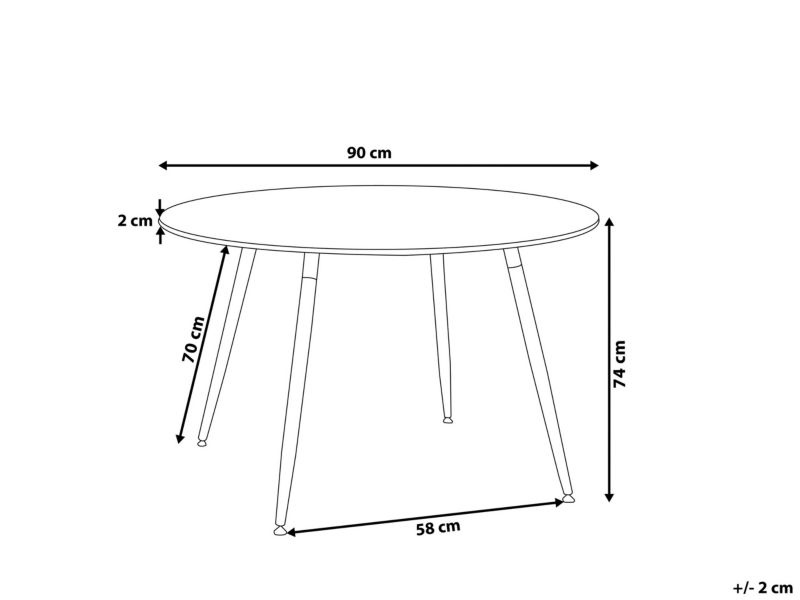 Stół do jadalni Bovio 90 cm 90 cm Czarny 1 szt.