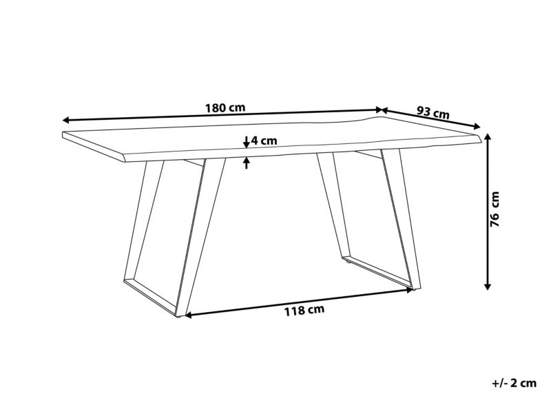 Stół do jadalni dla 6 osób Jaipur 90 cm 180 cm Jasne drewno 1 szt.