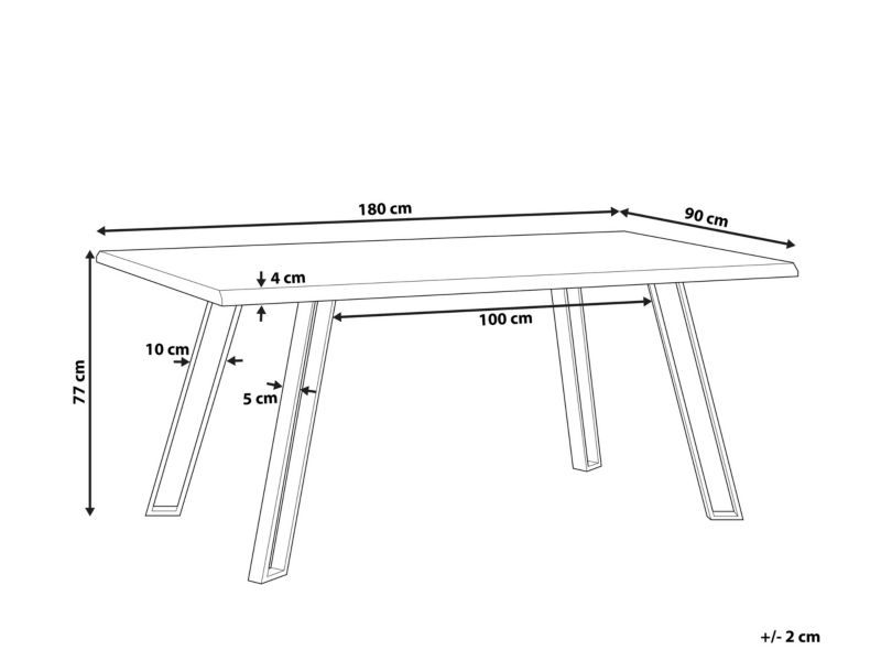 Stół do jadalni Graham 90 cm 180 cm Jasne drewno 1 szt.