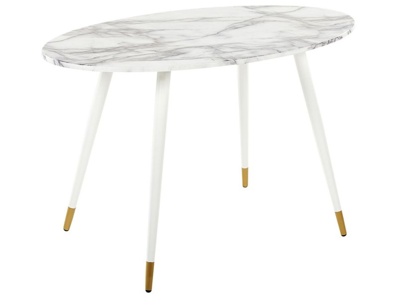 Stół do jadalni Gutiere 70 cm 120 cm Efekt marmuru Biały marmur 1 szt.