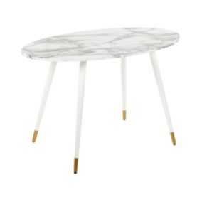 Stół do jadalni Gutiere 70 cm 120 cm Efekt marmuru Biały marmur 1 szt.