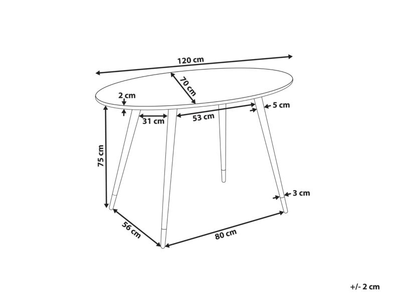 Stół do jadalni Gutiere 70 cm 120 cm Efekt marmuru Biały marmur 1 szt.