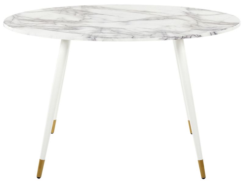 Stół do jadalni Gutiere 70 cm 120 cm Efekt marmuru Biały marmur 1 szt.