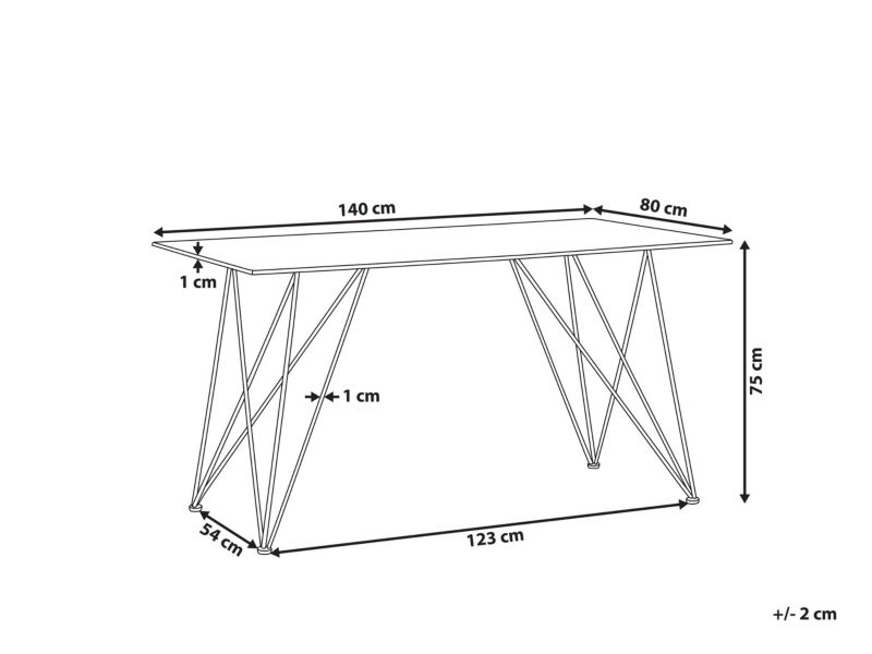 Stół do jadalni Kenton 80 cm 140 cm Efekt marmuru Czarny 1 szt.