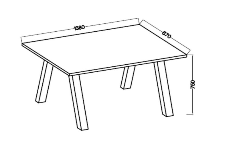 Stół do jadalni metalowe nogi Bonni Kleo 138x67 Dąb Lancelot 1 szt.
