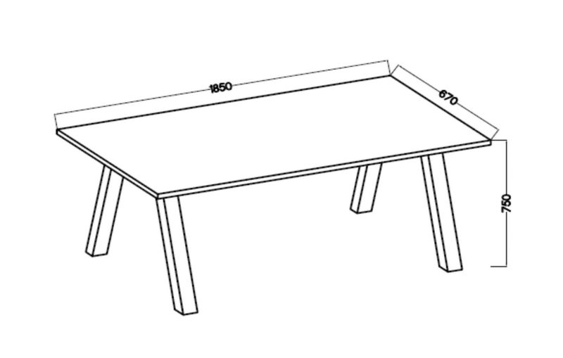 Stół do jadalni metalowe nogi Bonni Kleo 185x67 Dąb Artisan 1 szt.