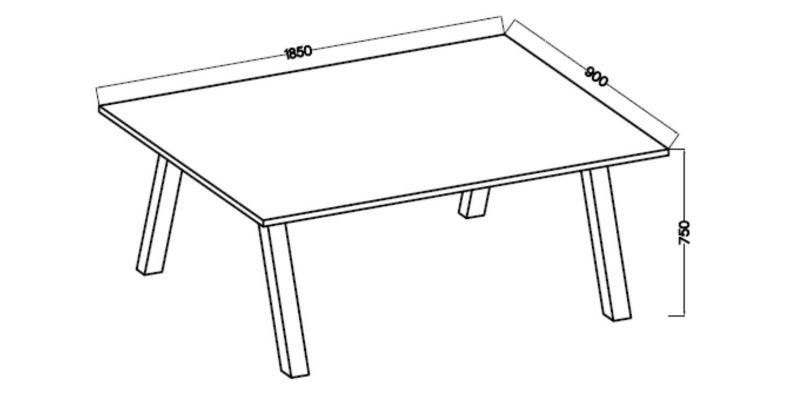 Stół do jadalni metalowe nogi Bonni Kleo 185x90 Dąb Artisan 1 szt.