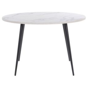 Stół do jadalni Odeon 120 cm 120 cm Efekt marmuru Biały 1 szt.