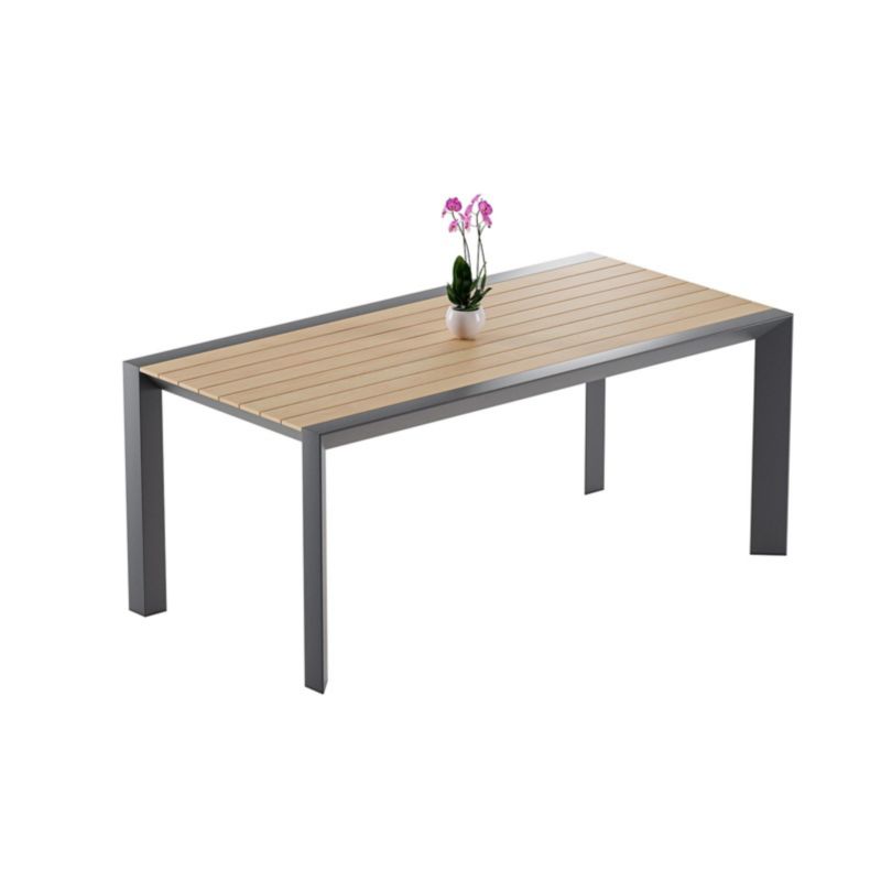 Stół do zestawu jadalnianego ogrodowego BELLANTI Verona Luna Dark Grey - aluminiowy stół z blatem teak 1 szt.