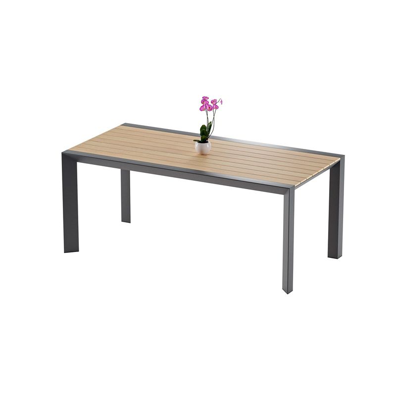 Stół do zestawu jadalnianego ogrodowego BELLANTI Verona Luna Dark Grey - aluminiowy stół z blatem teak 1 szt.