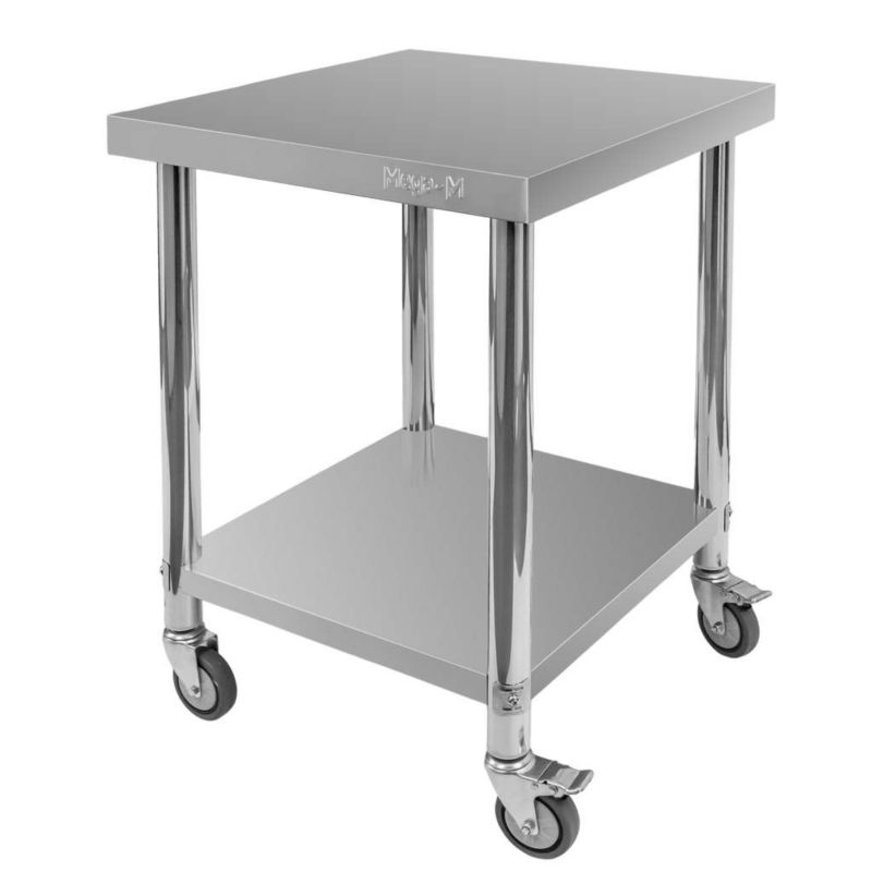 Stół gastronomiczny ze stali nierdzewnej Mega-M X STANDARD kuchenny centralny z półką na kółkach 60x60x85 cm 1szt.