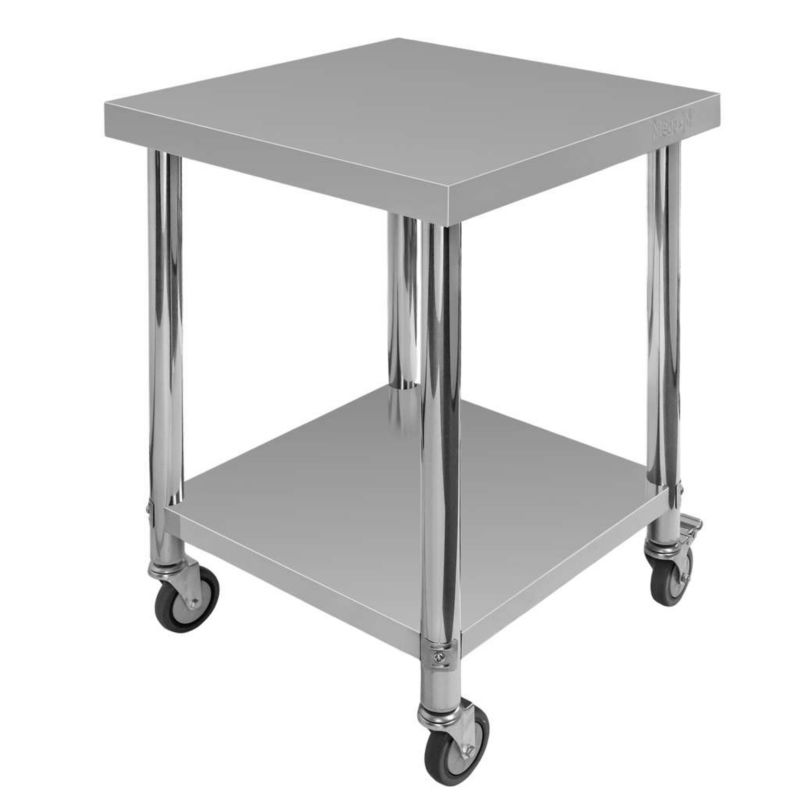 Stół gastronomiczny ze stali nierdzewnej Mega-M X STANDARD kuchenny centralny z półką na kółkach 60x60x85 cm 1szt.