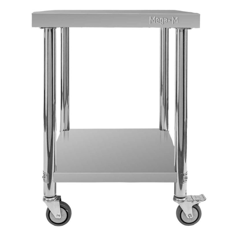 Stół gastronomiczny ze stali nierdzewnej Mega-M X STANDARD kuchenny centralny z półką na kółkach 60x60x85 cm 1szt.