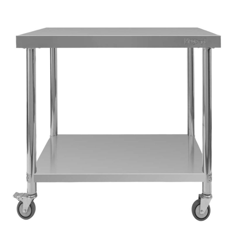 Stół gastronomiczny ze stali nierdzewnej Mega-M X Standard kuchenny centralny z półką na kółkach 80x60x85 cm 1szt.