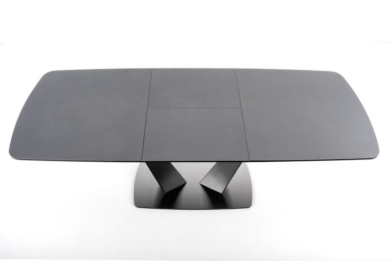 Stół Goraf INTESI stół rozkładany do jadalni blat szklany nowoczesny szary ciemny 160-220x90 cm 1 szt.