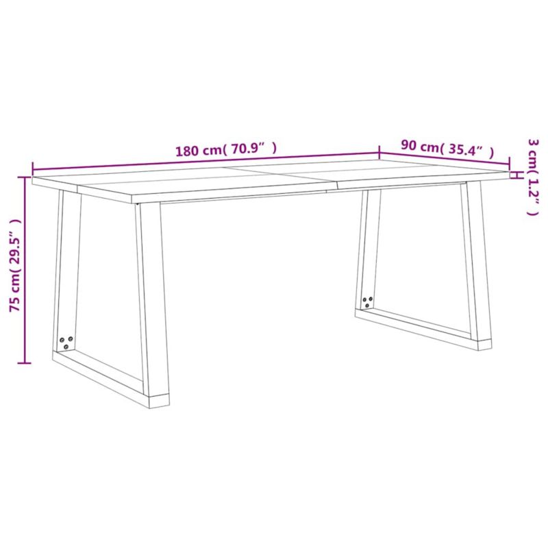 Vidaxl jídelní stůl 180 x 90 x 75 cm 2 ks.