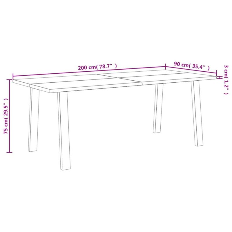 Vidaxl jídelní stůl 200 x 90 x 75 cm 2 ks.