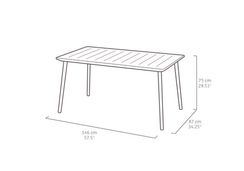 Stół Keter Metalea 146x87x75cm dla 6 osób Brązowy 1 szt.