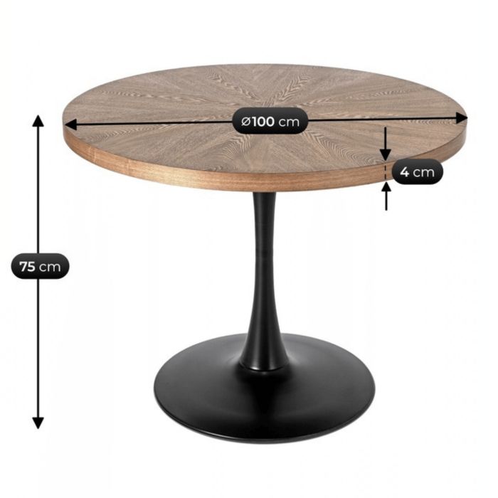 Stół Mebel Elite Z Krzesłami Zestaw Okrągły 100cm Komplet Do Salonu Jadalni Kuchni 1 szt