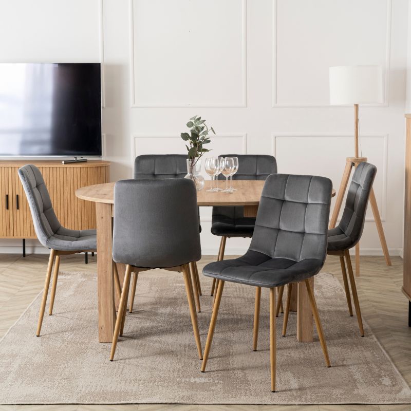 Stół Mebel Elite Z Krzesłami Zestaw Rozkładany 102-142 Komplet Do Salon Jadalni Kuchni 1 szt