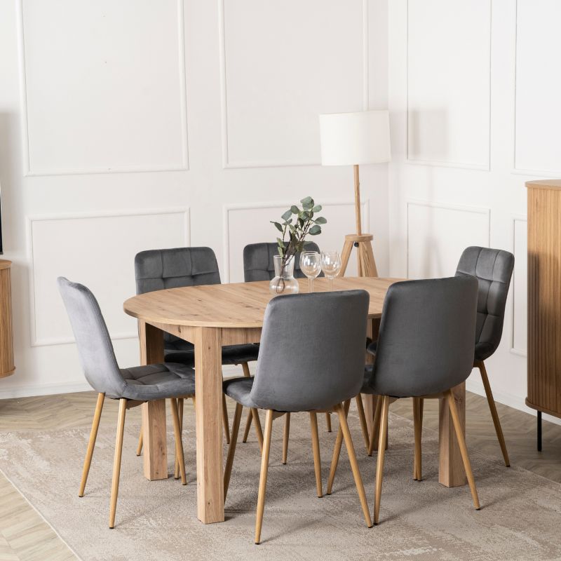 Stół Mebel Elite Z Krzesłami Zestaw Rozkładany 102-142 Komplet Do Salon Jadalni Kuchni 1 szt