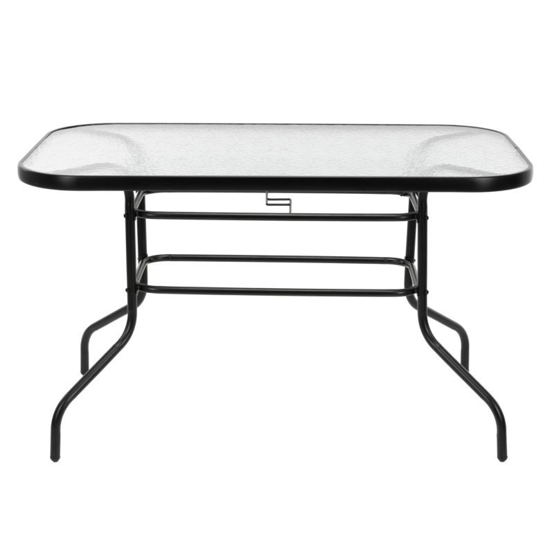 Stół na taras prostokątny Springos 120x70cm stół do ogrodu, metalowy i szkło hartowane 1 szt.