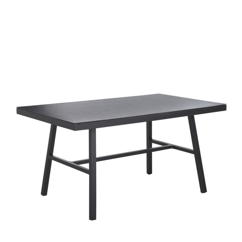 Stół ogrodowy Canetto 150 cm 90 cm Szkło Czarny 1 szt.
