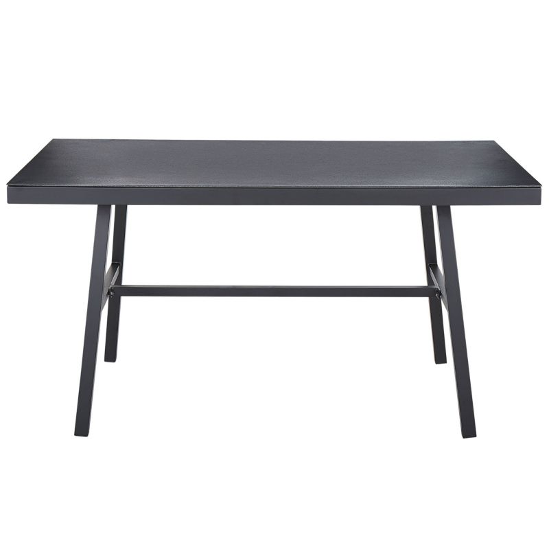 Stół ogrodowy Canetto 150 cm 90 cm Szkło Czarny 1 szt.