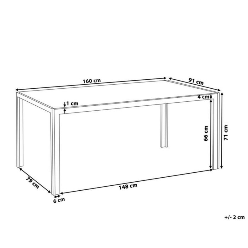 Stół ogrodowy Catania 160 cm 91 cm Szkło Czarny 1 szt.
