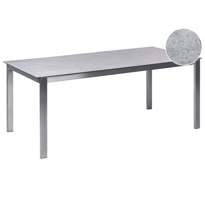 Stół ogrodowy Cosoleto 180 cm 90 cm Szkło Szary 1 szt.