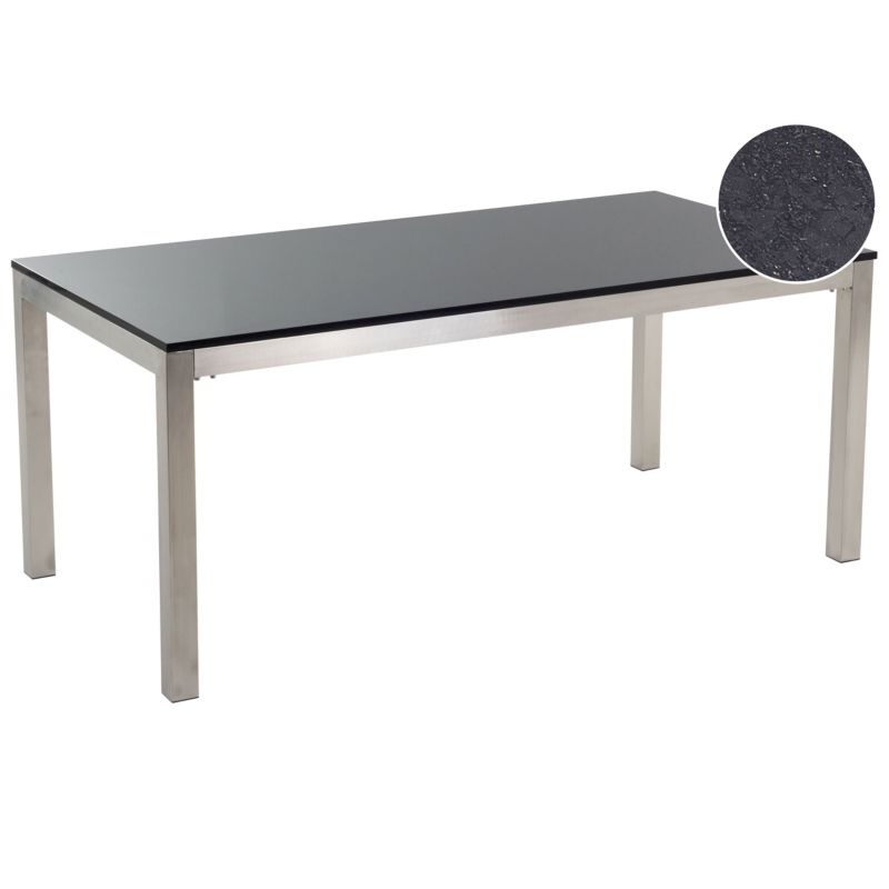 Stół ogrodowy Grosseto 180 cm 90 cm Granit Polerowany Czarny 1 szt.