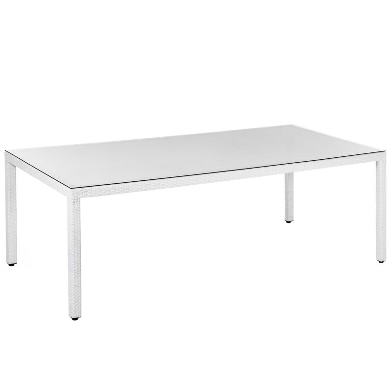 Stół ogrodowy Italy 220 cm 100 cm Szkło Biały 1 szt.
